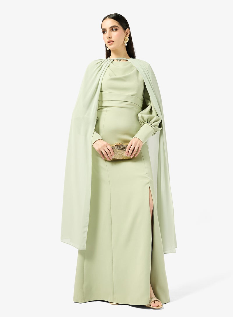 Iyra Puff Sleeve Side Slit Dress - Image 5